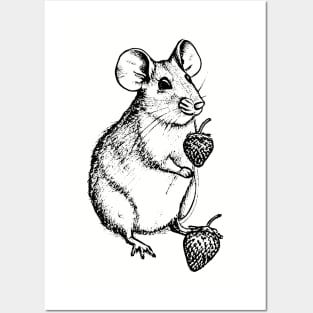 Strawberry Mouse Pencil Posters and Art